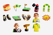 Football 3D Icon Set, an Object 3D Model by Eklip Studio (Thumbnail 3 of 3)