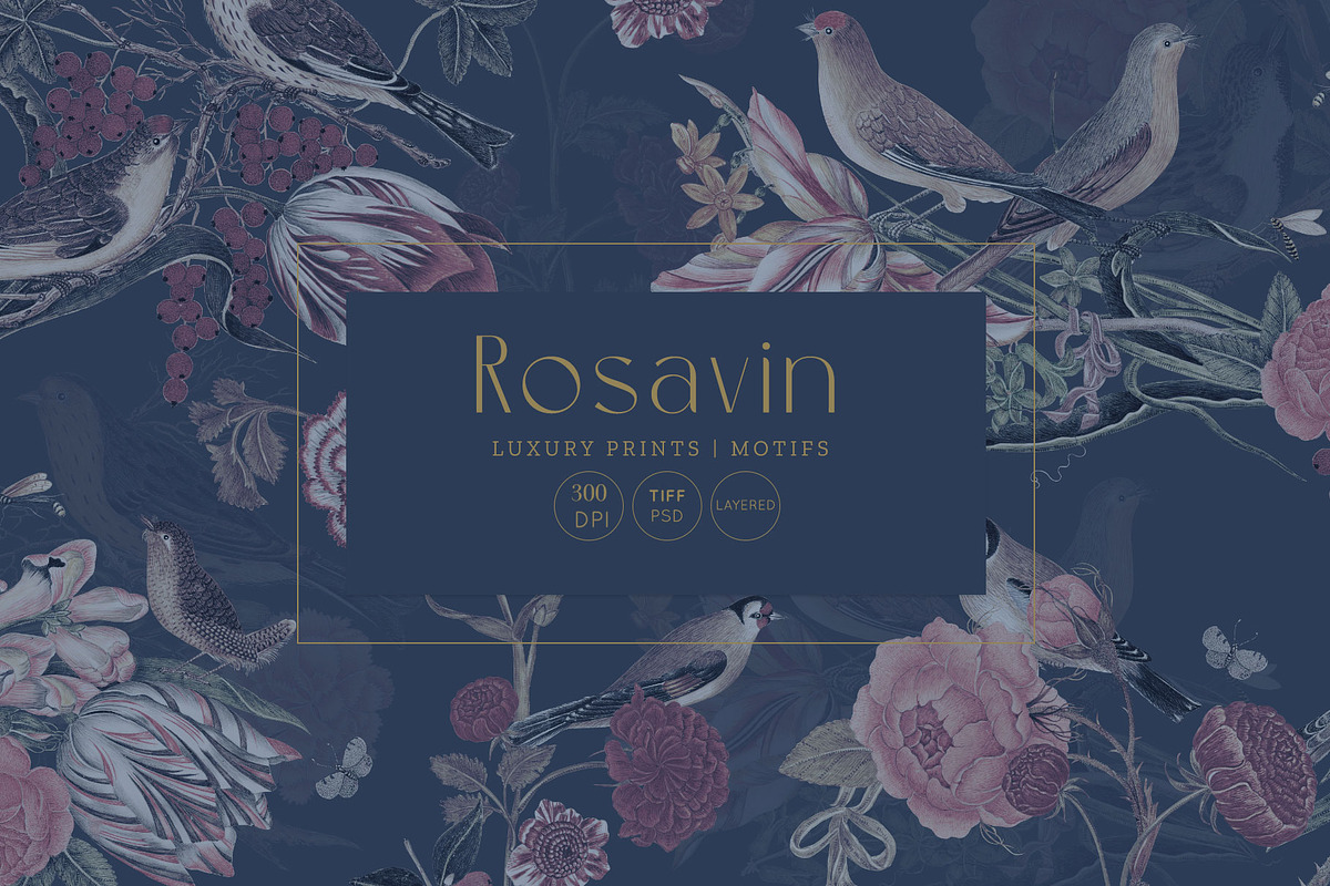 Rosavin Botanical Birds Patterns!, a Pattern Graphic by Pink Linen (Photo 1 of 10)