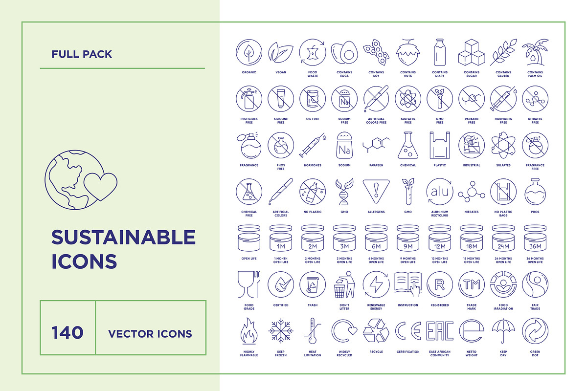 Sustainable Packaging Line Icon Set, an Outline Icon by iStar Design (Photo 2 of 7)