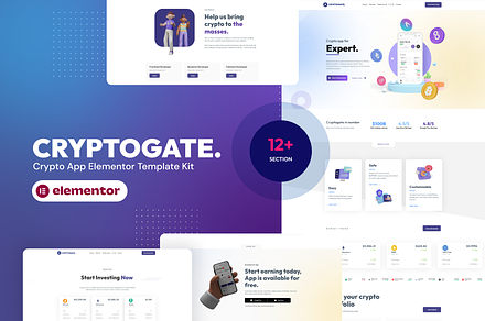 Crypto App Elementor Template Kit