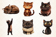 Cute Dark Brown Cat Clipart, an Illustration by Dream Creation (Thumbnail 6 of 6)