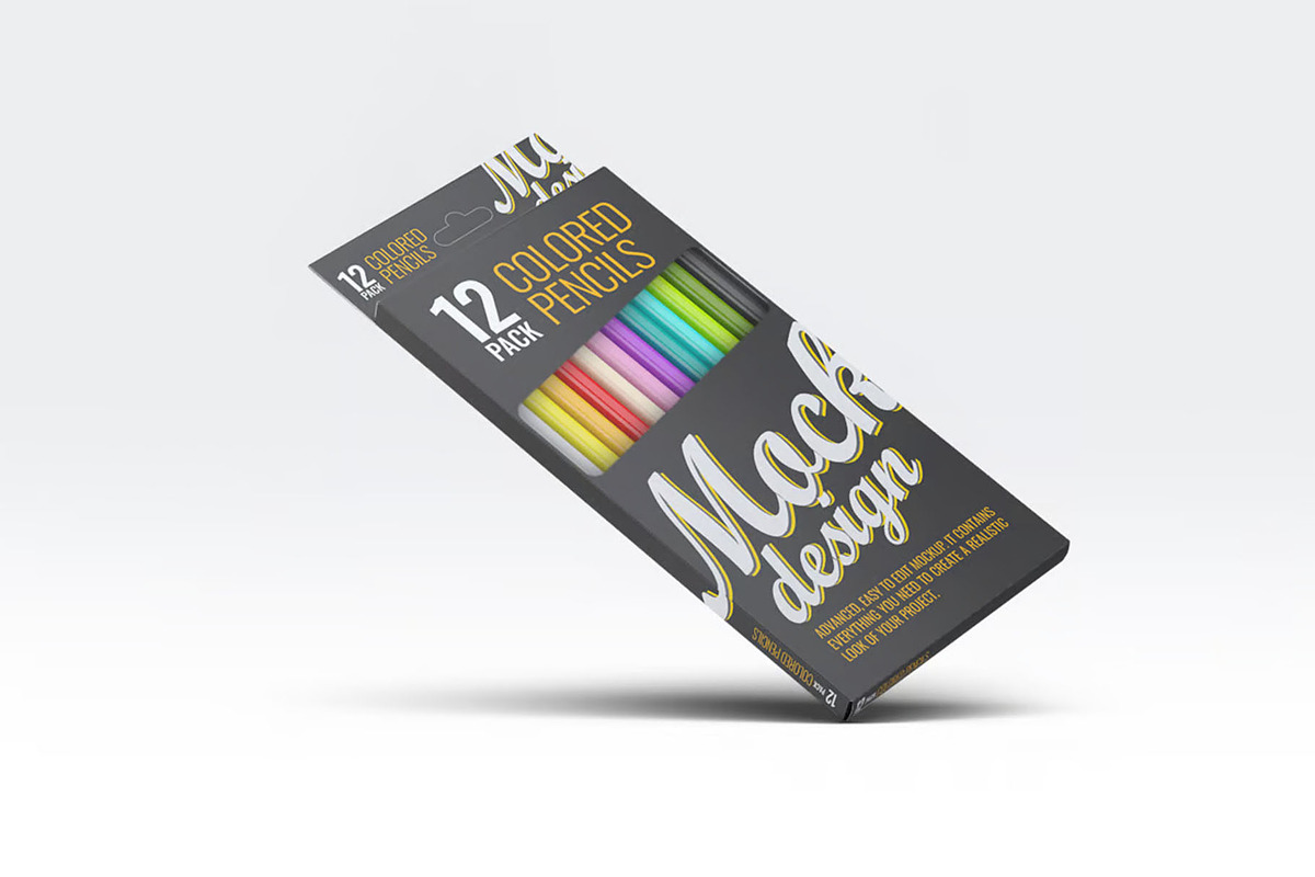 Colored Pencils 12 Pack Mock-Up, a Pens & Pencil Mockup by Se٧enStudio (Photo 7 of 7)