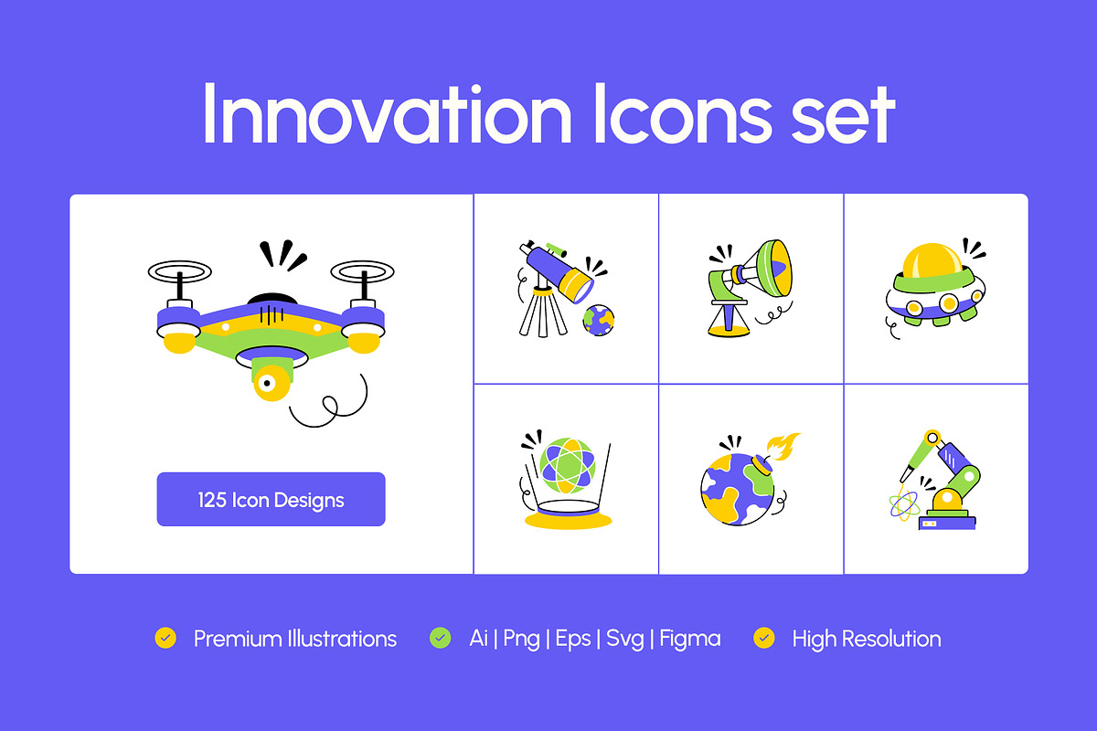 150 Innovation Icons, an Outline Icon by Creative Stall (Photo 1 of 8)