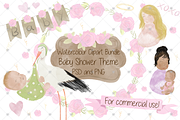 Mum And Baby, Watercolour, Pregnancy, a Person Illustration by CommercialCliparts (Thumbnail 1 of 6)