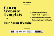 Canva Website Template - Tressande, a Landing Page Template by nofusshere (Thumbnail 1 of 9)