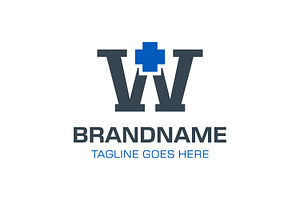 Letter W Plus Medical Health Logo, a Branding & Logo Template by Pray Art Design Studio