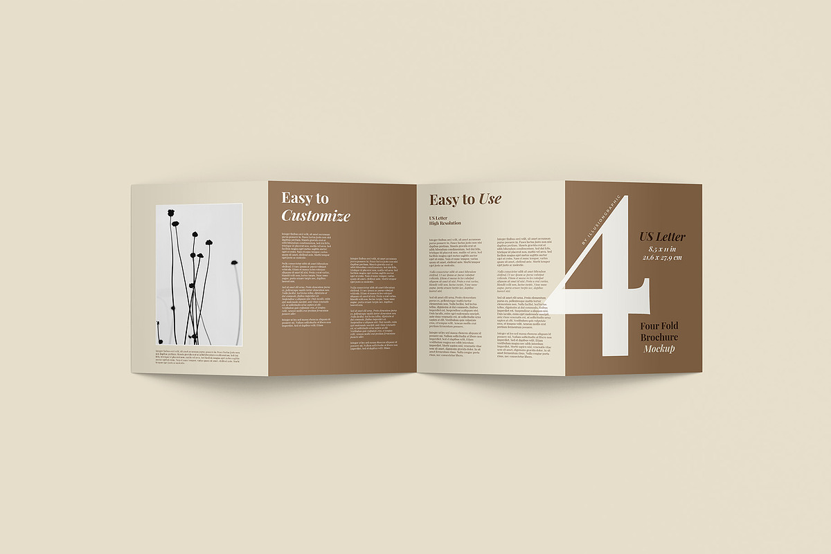 4 Fold US Letter Brochure Mockup, an Advertising Mockup by Illusiongraphic (Photo 4 of 20)