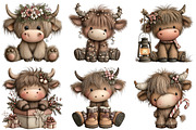 Cute & Funny Christmas Highland Cow, an Illustration by Craft Nest (Thumbnail 4 of 11)
