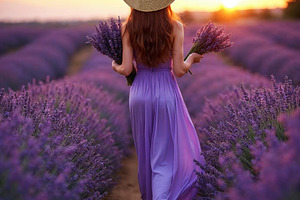 Young woman in flowing summer dress, a Person Photo by Volff