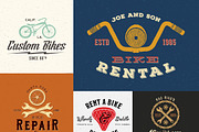 9 Vintage Bicycle Logos/Badges Set, a Branding & Logo Template by Createvil (Thumbnail 2 of 5)