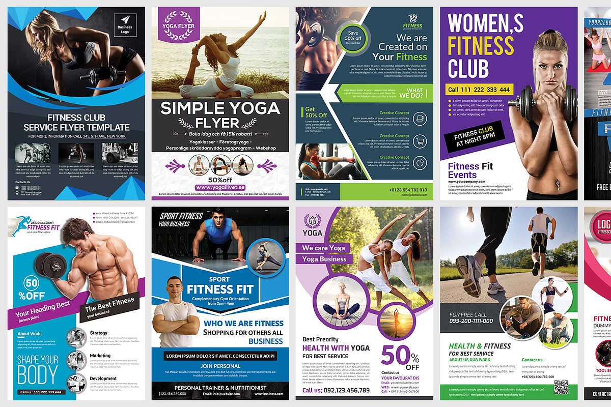 50-Fitness Flyers Bundle Template, a Flyer Template by AfzaalGraphics (Photo 3 of 6)