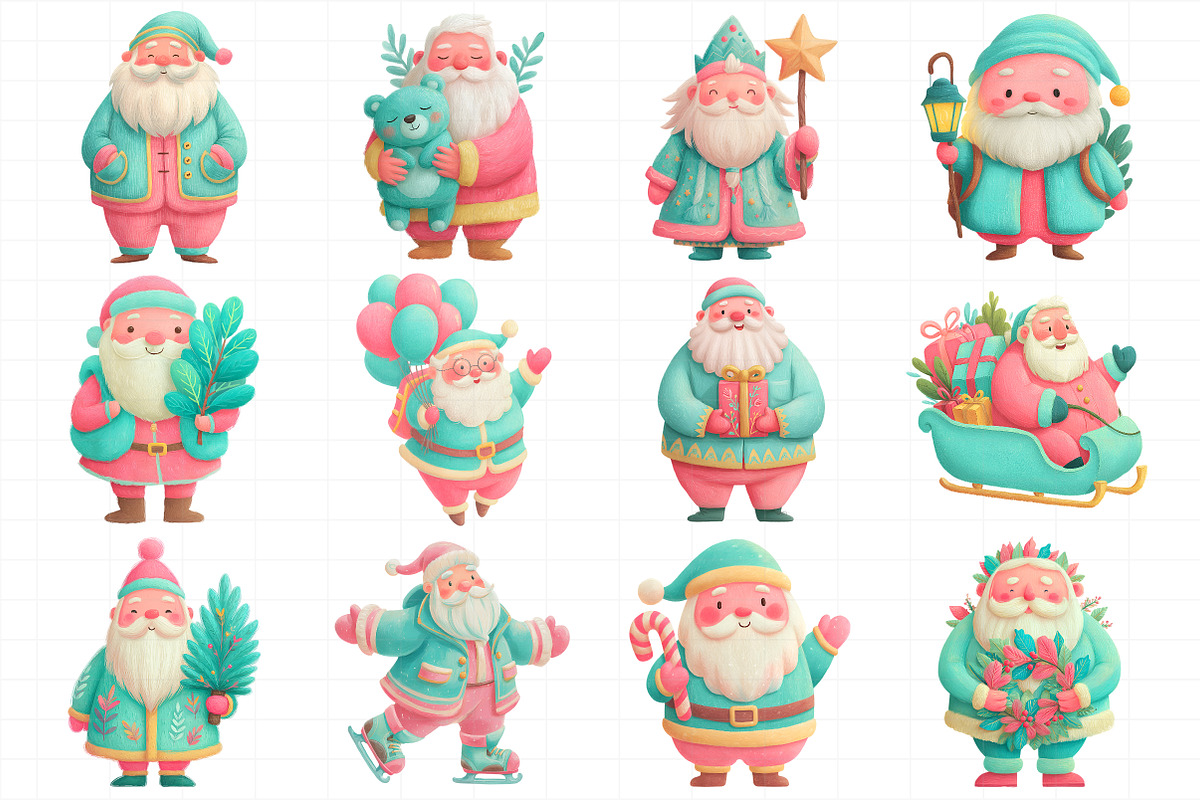Christmas Santa Clipart Sublimation, an Illustration by Daily.Designs (Photo 4 of 5)