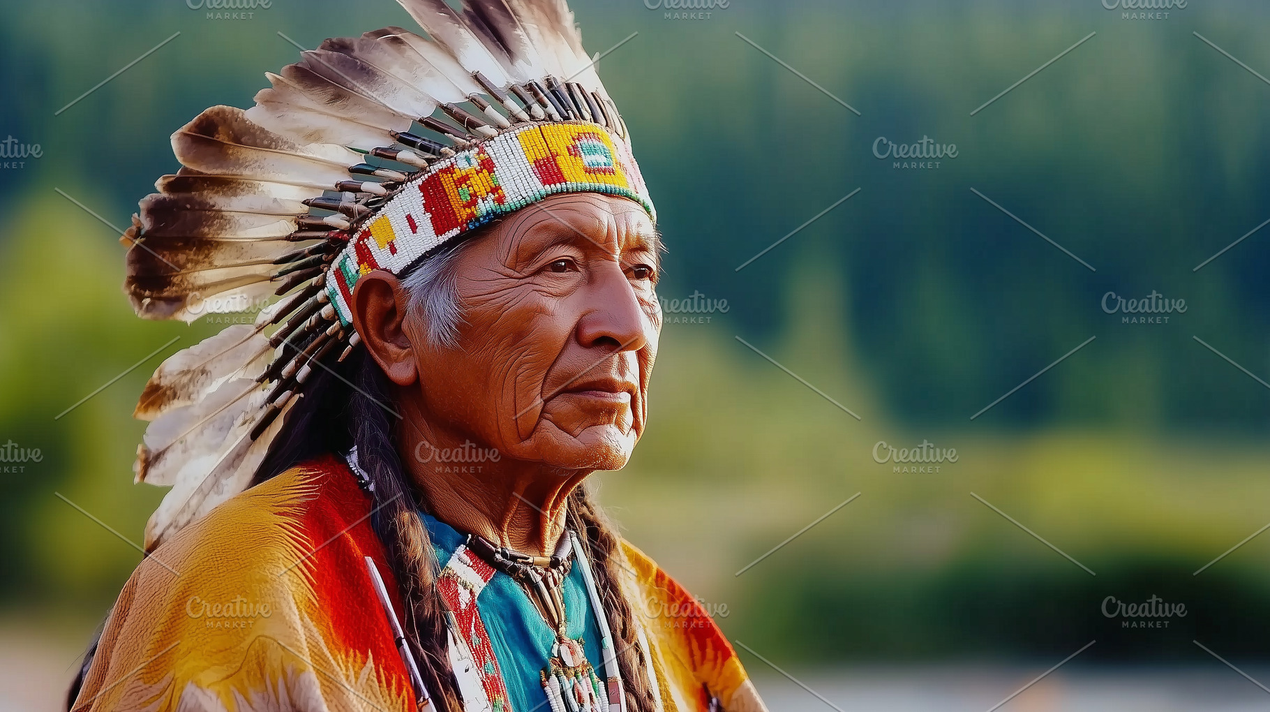 Elderly Native American man wearing, a Person Photo by MistyDay