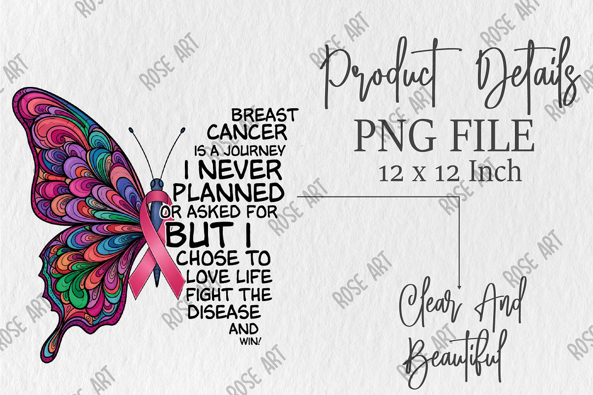 Breast Cancer Journey Won PNG, a Seasonal Illustration by Rose Art (Photo 5 of 5)