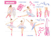 Watercolor Ballerina Clipart, an Illustration by ArtfulStudio (Thumbnail 2 of 9)