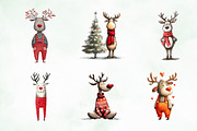 Quirky Funny Christmas Reindeer PNG, an Illustration by Creative Art (Thumbnail 6 of 14)