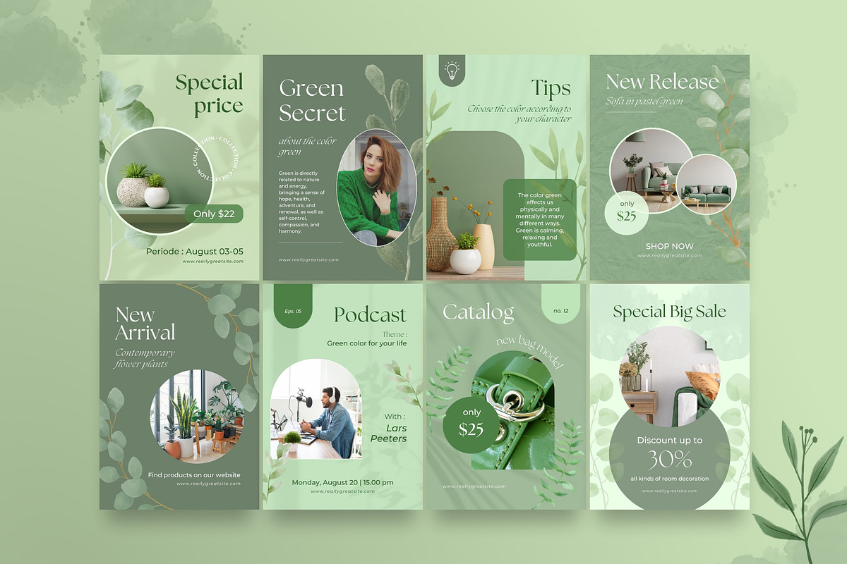 Green Life 3in1 Canva Template, a Social Media Template by Brandearth RRGraph (Photo 10 of 11)