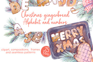 Christmas gingerbread alphabet