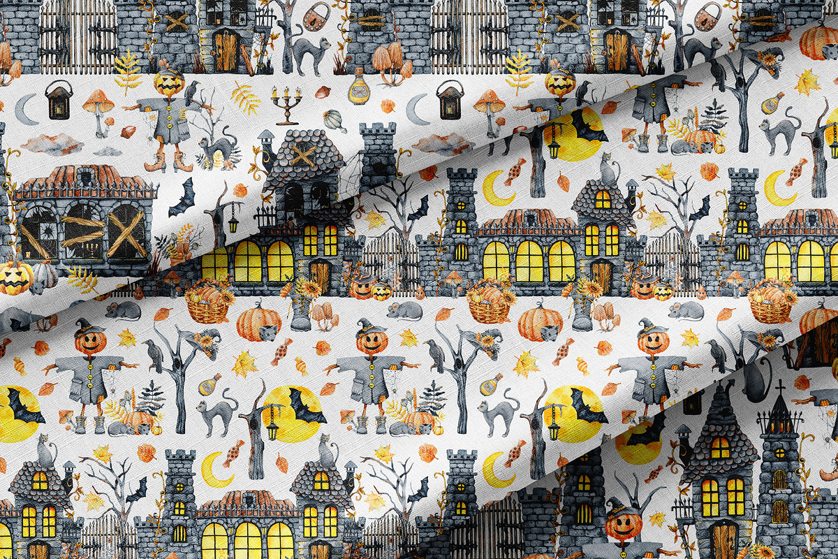 Castle Halloween digital paper, a Pattern Graphic by Artmanata (Photo 4 of 6)