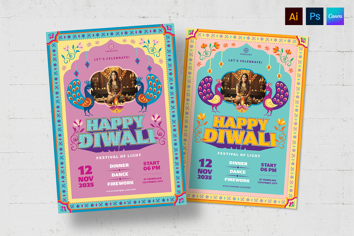 Diwali Flyer Template, a Flyer Template by BrandPacks (Photo 1 of 5)