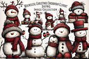 Whimsical Christmas Snowman Clipart, an Illustration by Dream Creation (Thumbnail 1 of 6)