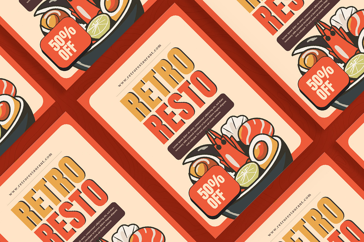 Resto Retro Menu, a Print Template by Esensifiksi.studio (Photo 2 of 2)