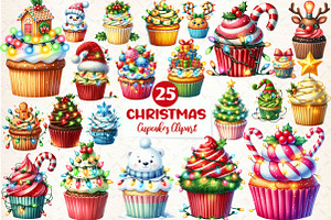 Christmas Cupcake Christmas Cupcakes, an Illustration by CreationArt