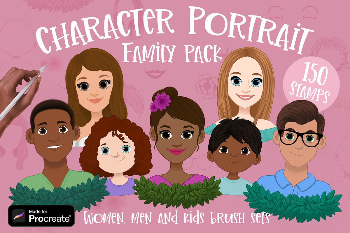 Procreate Family Portrait Creator, a Brush Add-On by Brushed Rose (Photo 1 of 3)
