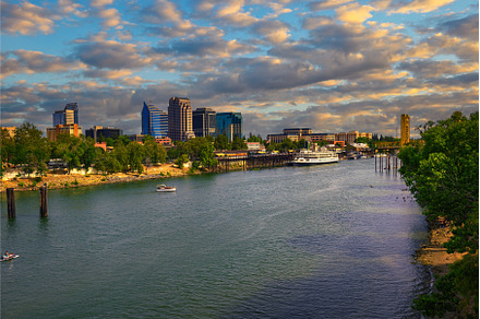 Sunset above Sacramento skyline, an Architecture Photo by Nick Fox