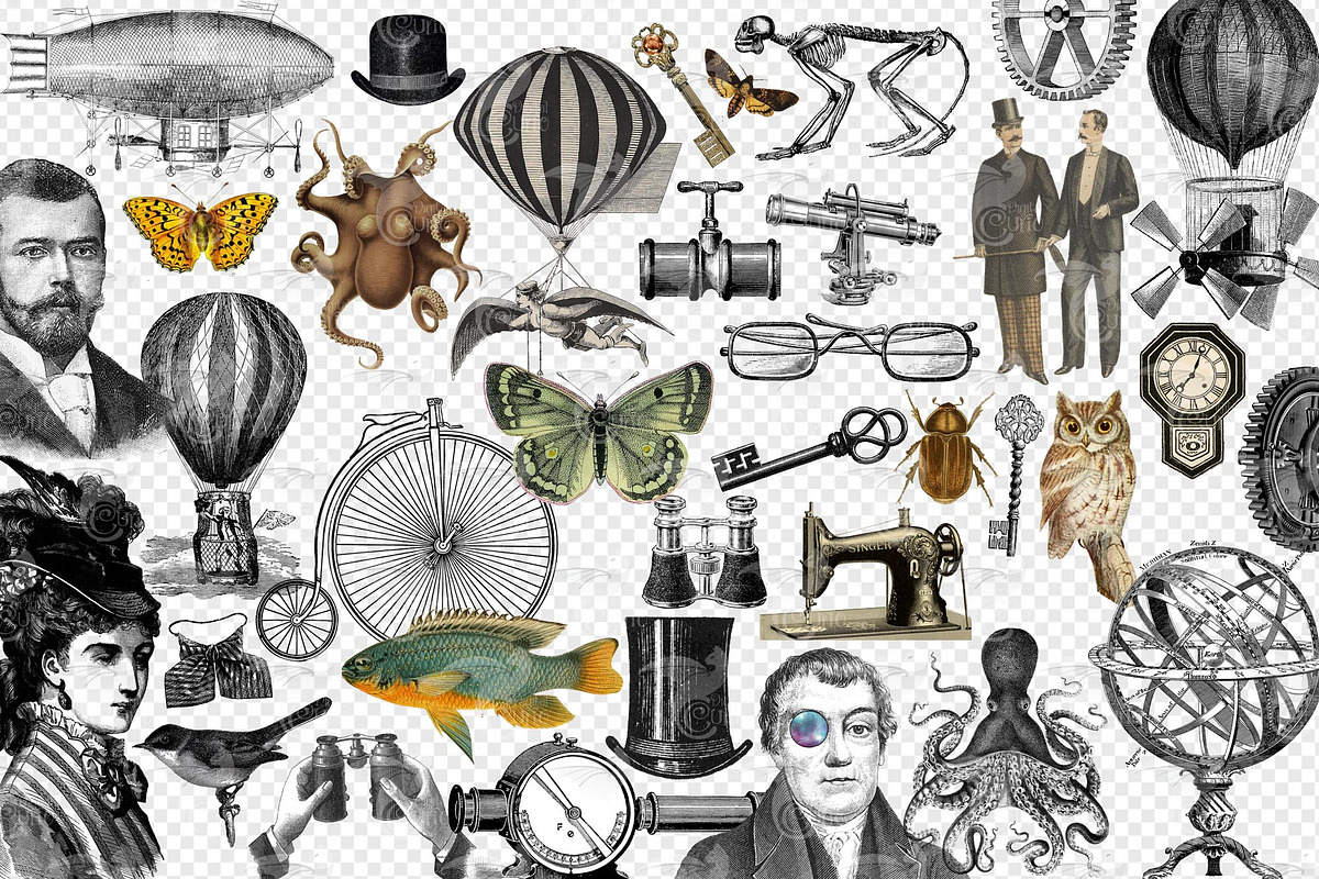 Steampunk Ephemera Clipart, an Illustration by Digital Curio (Photo 2 of 3)