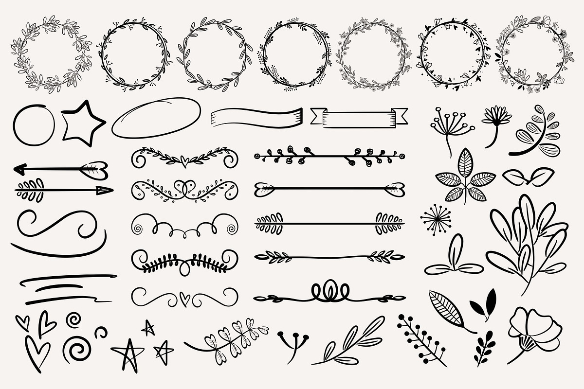 Hand drawn elements, an Object Graphic by dv_illustration (Photo 1 of 2)