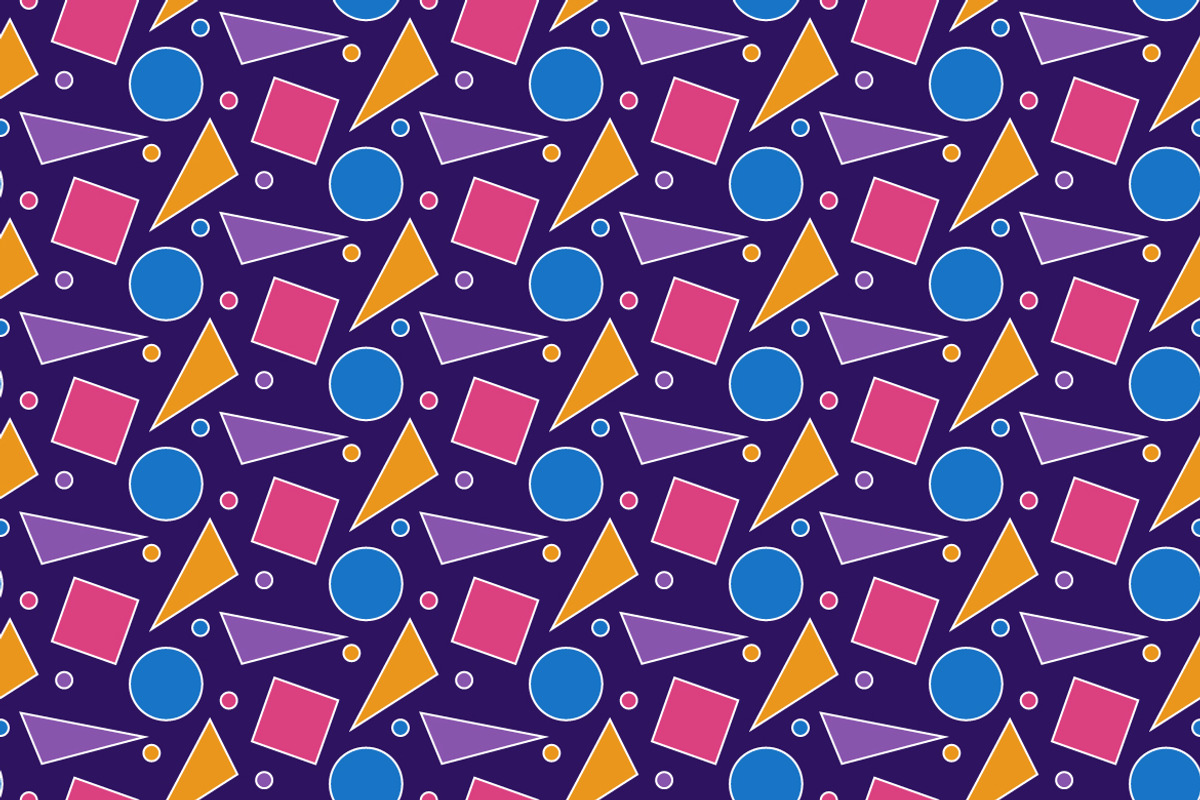 Colorful Memphis Geometric Pattern, a Pattern Graphic by Mightyfire