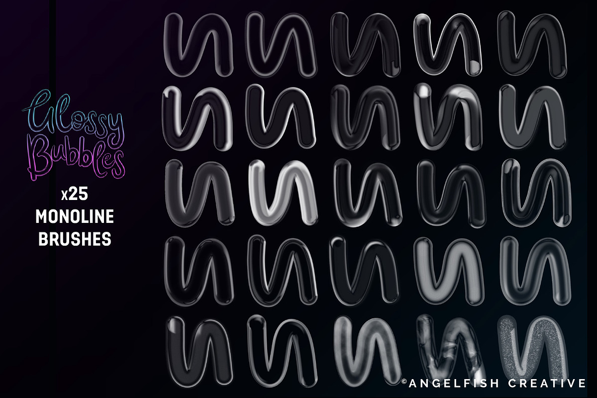 Glossy Bubbles Procreate Brush Set, a Brush Add-On by AngelfishCreative (Photo 3 of 8)