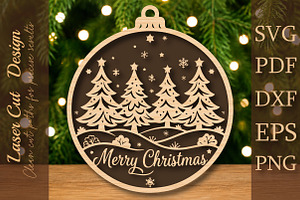 Merry Christmas Ornament SVG, a Work Illustration by Digital Artistic99