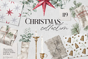 Christmas watercolor collection, a Decorative Illustration by lilisprints (Thumbnail 1 of 6)