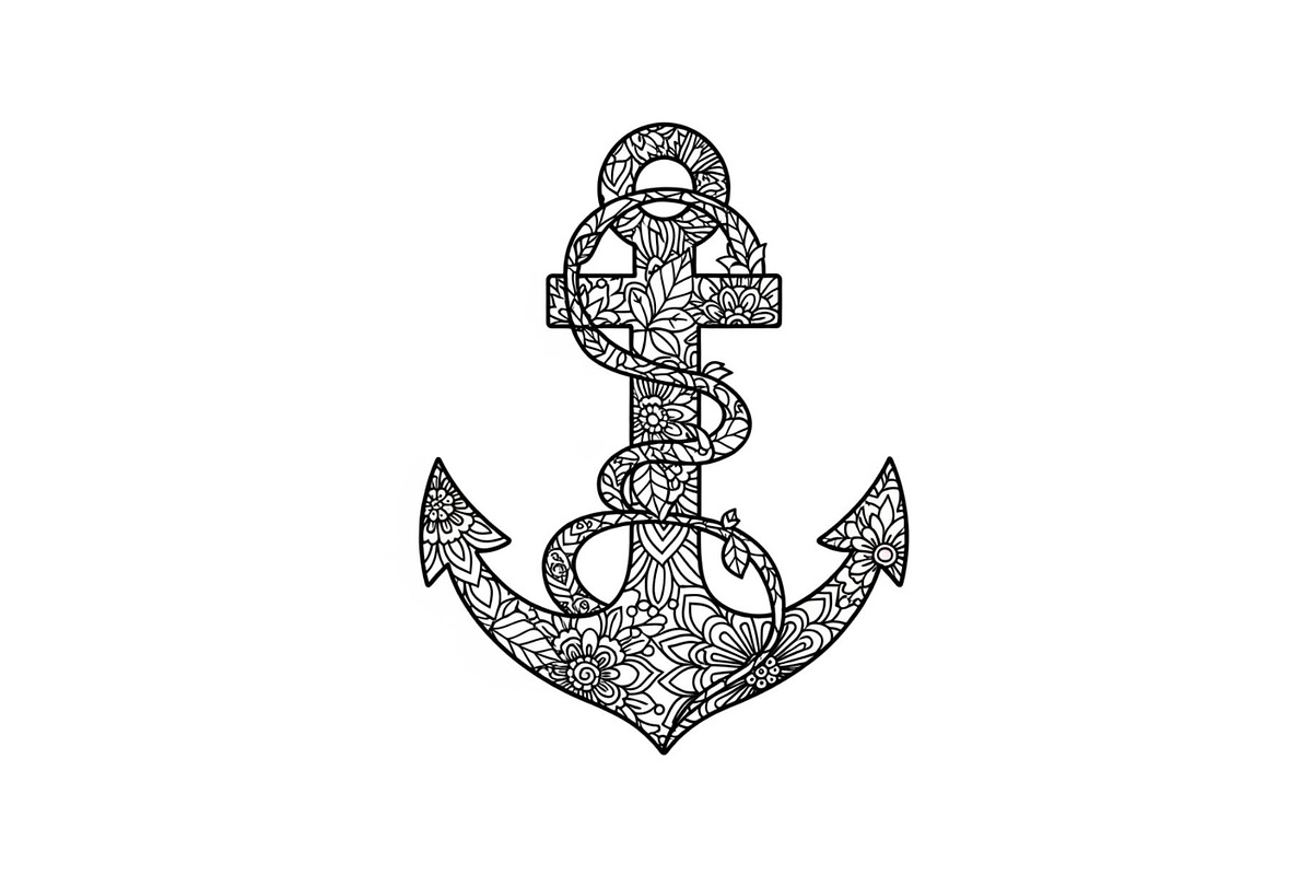 Ornamental Anchor Silhouette SVG, an Illustration by Designs_River (Photo 9 of 31)