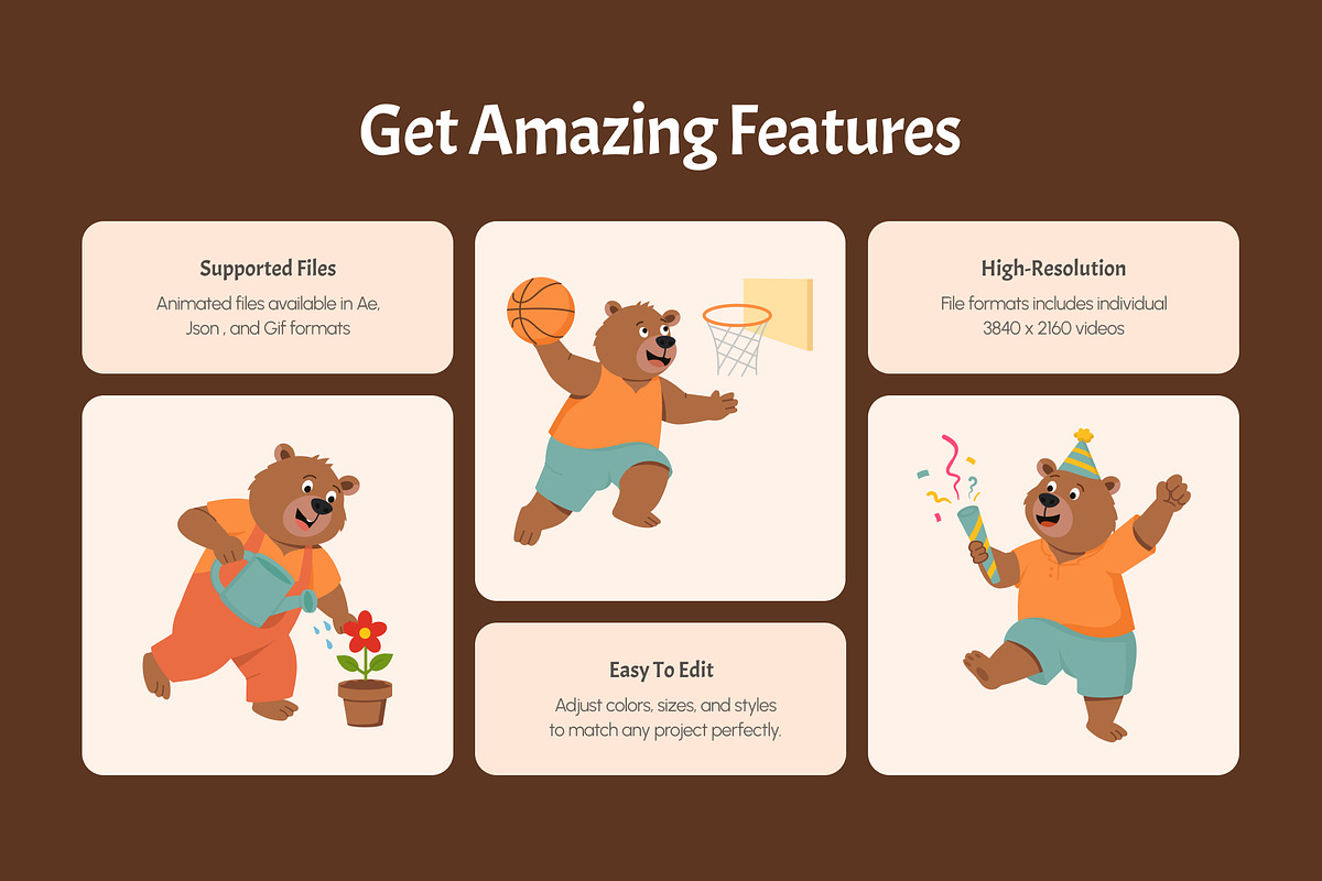 30 Animated Bear Illustrations, an Animal Illustration by Brickclay (Photo 2 of 4)