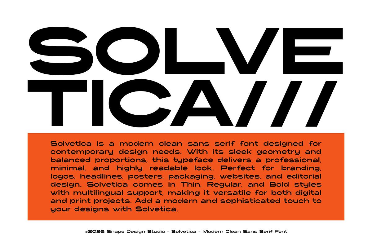 Solvetica – Modern Clean Sans Serif, a Sans Serif Font by Snape Design Studio (Photo 2 of 12)