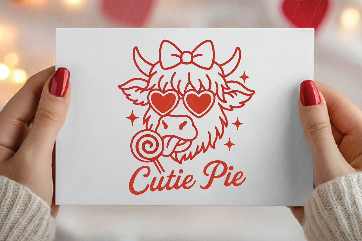 Valentine Highland Cow PNG, an Illustration by DreamPrint404 (Photo 8 of 8)