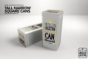 Tall Narrow Square Cans Mockup, a Product Mockup by INCDesign (Thumbnail 4 of 7)