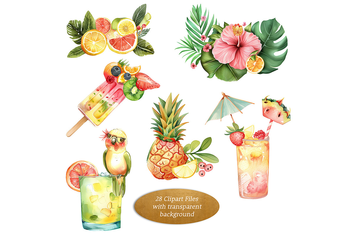 Summer At The Pool Clipart Set, a Seasonal Illustration by The Dutch Lady Designs (Photo 5 of 6)