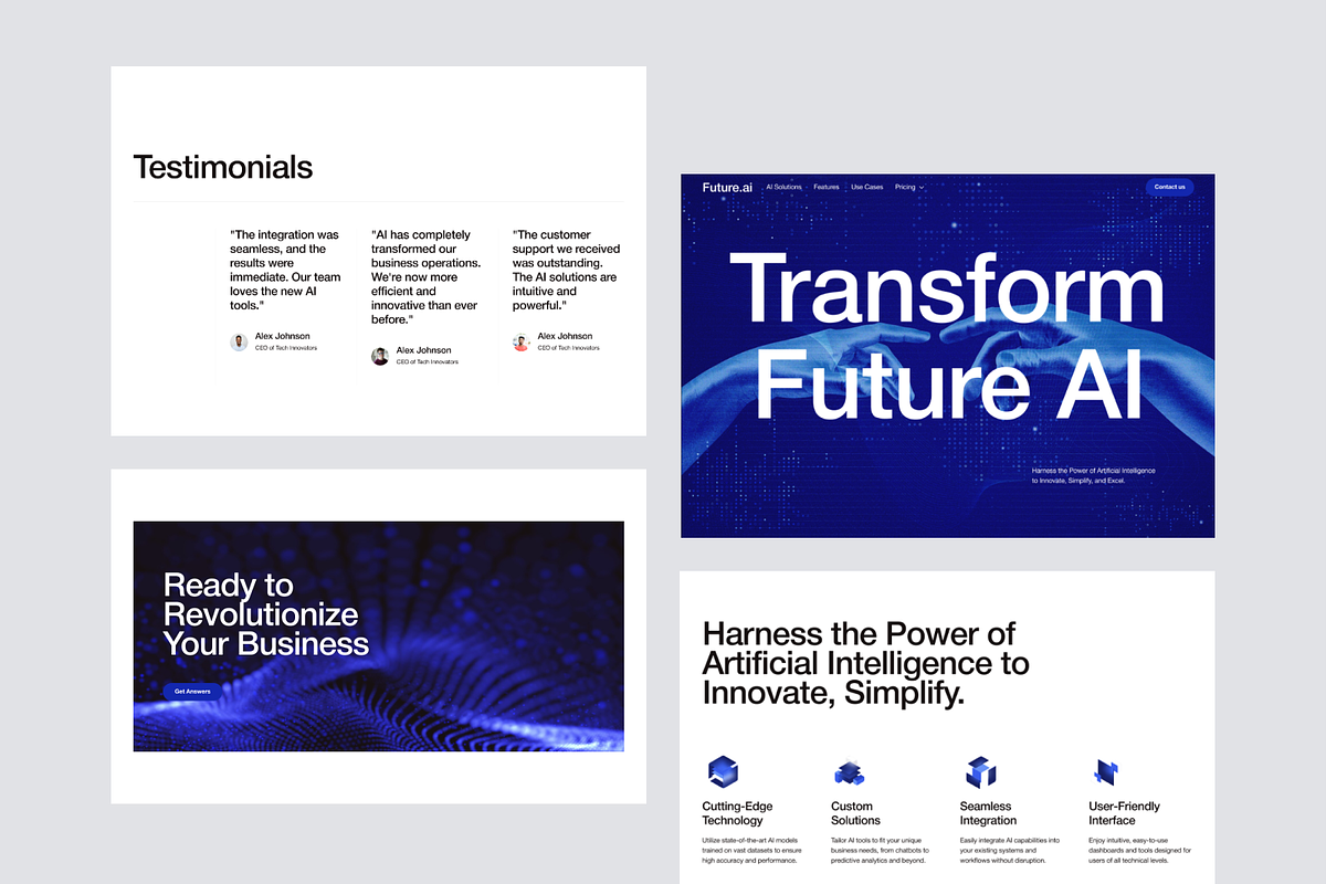 Future.Ai- Landing page design, a Landing Page Template by Ahmed Rubel (Photo 3 of 5)