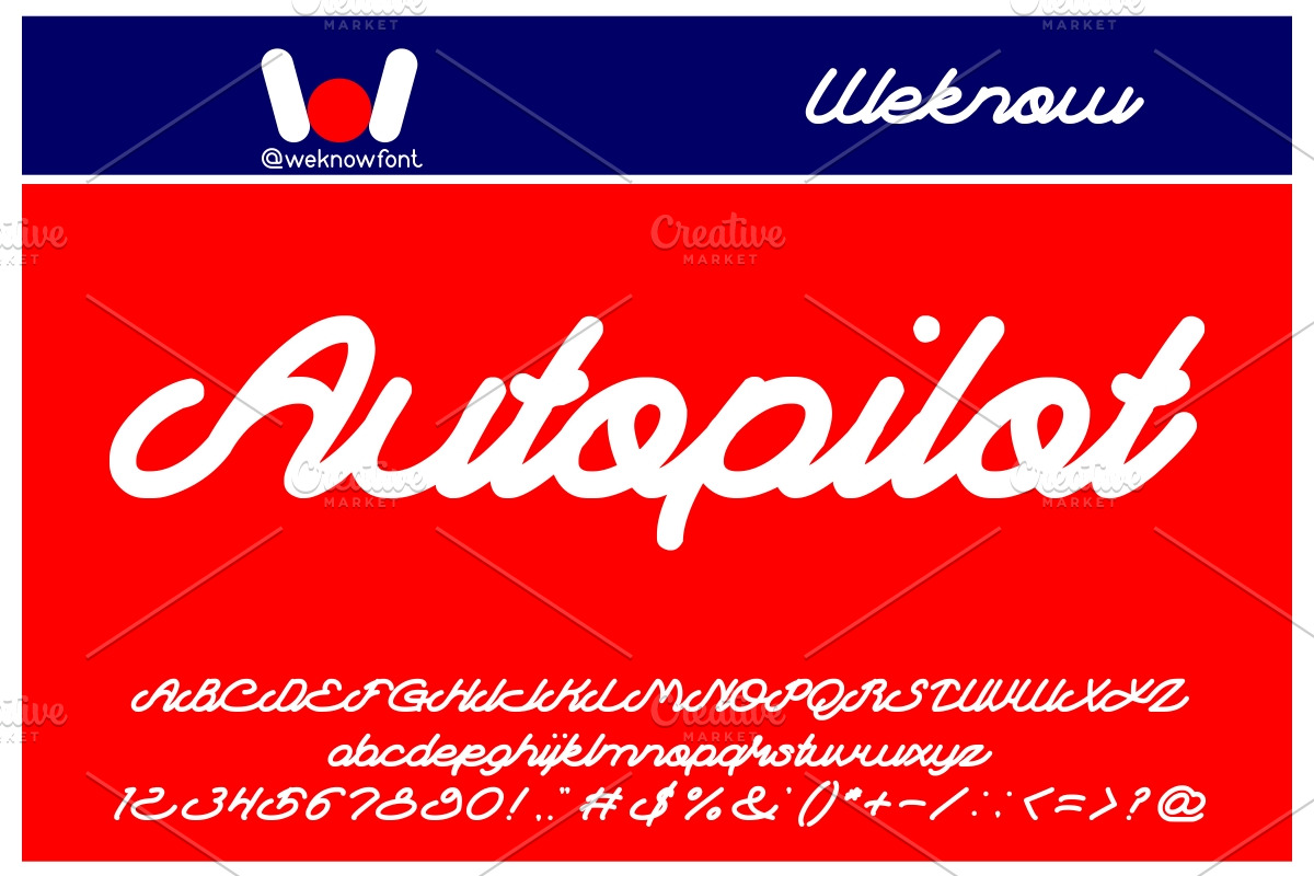Autopilot font, a Script Font by weknow (Photo 1 of 5)