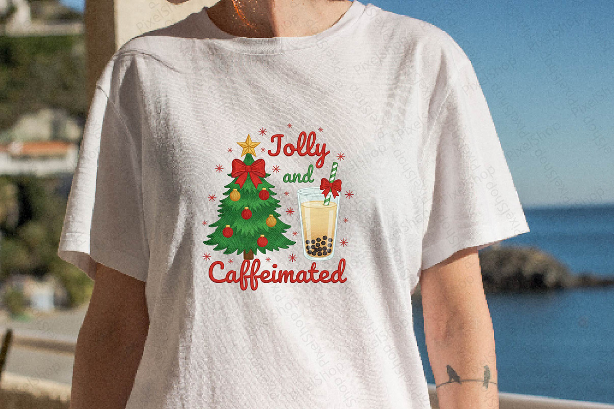 Jolly And Caffeinated Christmas Png, an Illustration by DreamPrint404 (Photo 4 of 7)