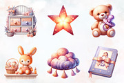 Lavender Soft Peach Baby Nursery Png, an Illustration by RobertsArt (Thumbnail 5 of 7)