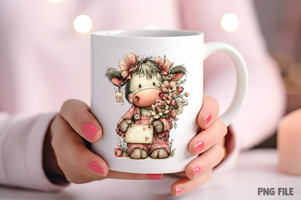 Whimsical Easter Cow Clipart Png, an Illustration by Craft Nest (Photo 8 of 11)