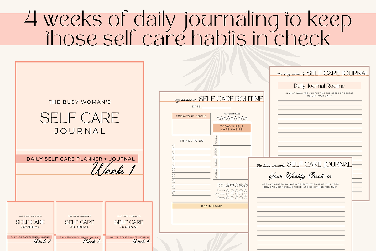 Self Care Journal Printable PDF, a Print Template by Ambitiously Alexa (Photo 4 of 8)