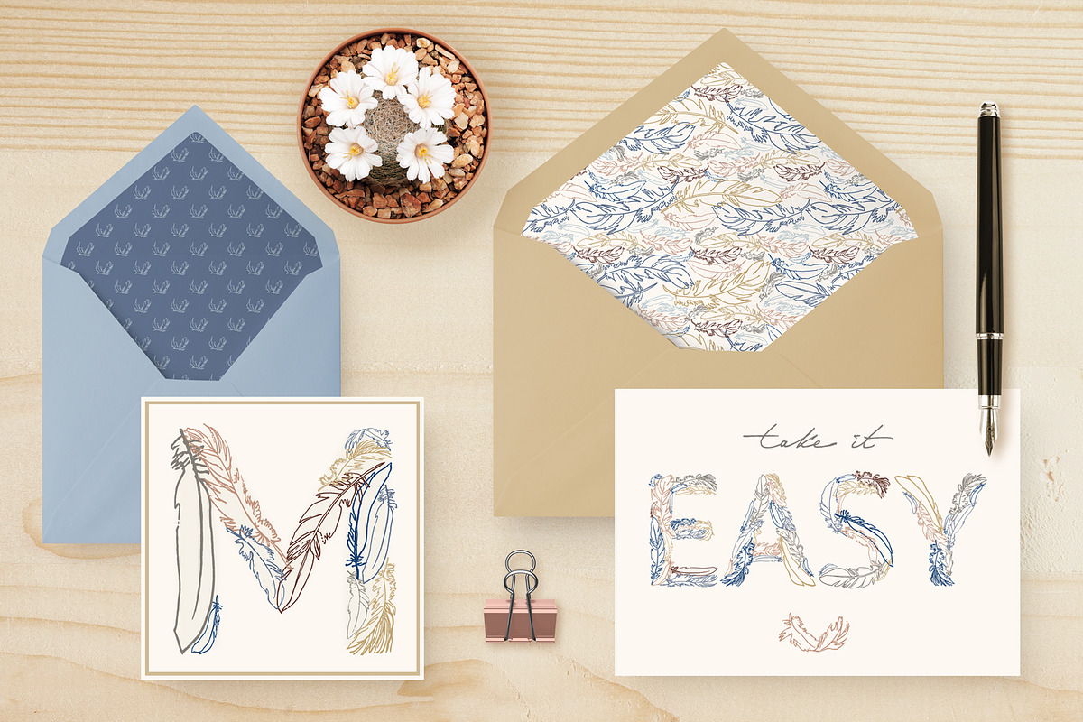 Feather Monograms, a Decorative Illustration by julianaapina (Photo 4 of 5)