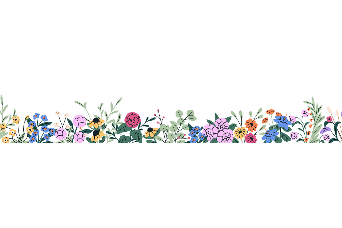 Flowers in vases set + backgrounds, a Decorative Illustration by PaperTrident (Photo 7 of 8)