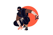 Ninja, shinobi, Asian warriors set, a Person Illustration by PaperTrident (Thumbnail 12 of 16)